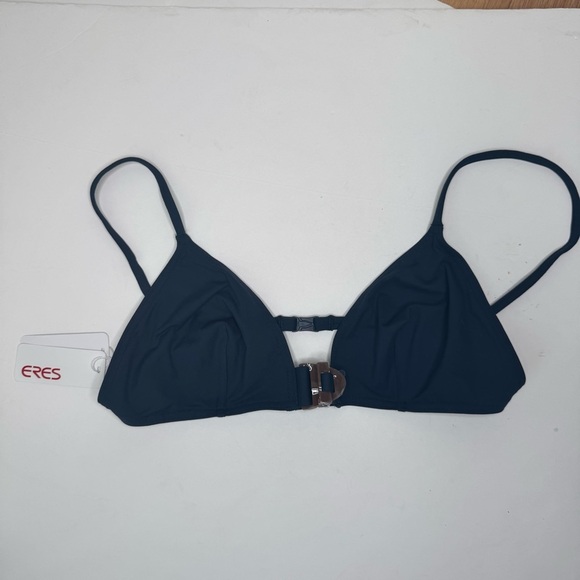 NWT ERES “Edge Cut” Triangle Bikini Top With Buckle Detail in Navy - Picture 11 of 16